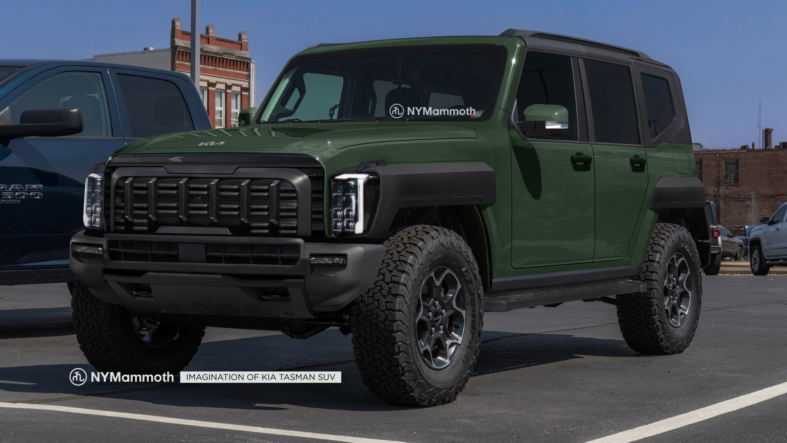 2025 Kia Tasman imagined as a Wrangler rival