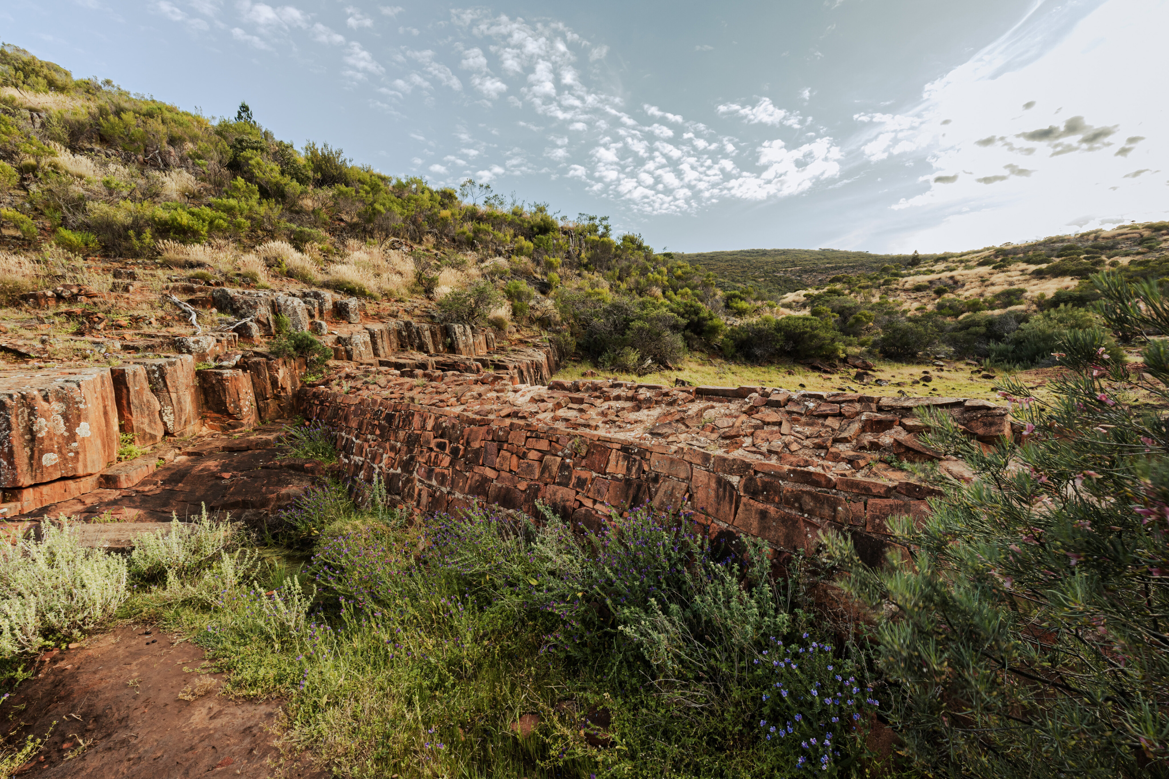 141220aa/gawler ranges stone dam was used to capture water for livestock jpg